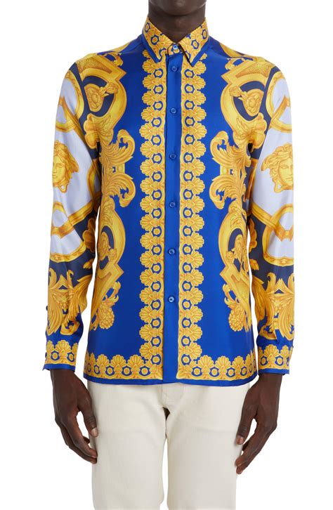 versace long sleeve button up|versace long sleeves polo shirts.